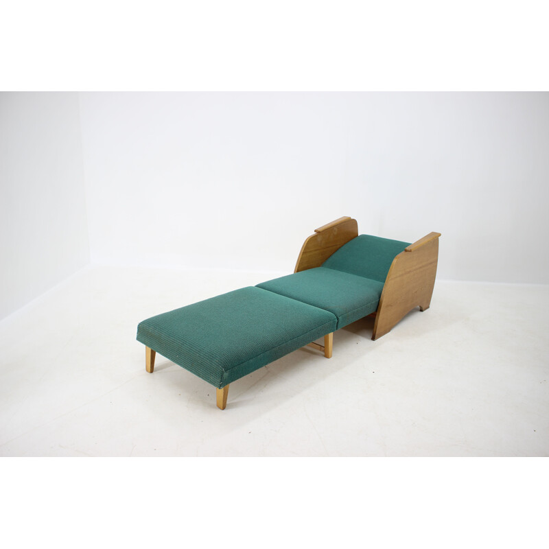 Vintage Armchair convertible to Daybed, Czechoslovakia 1960s