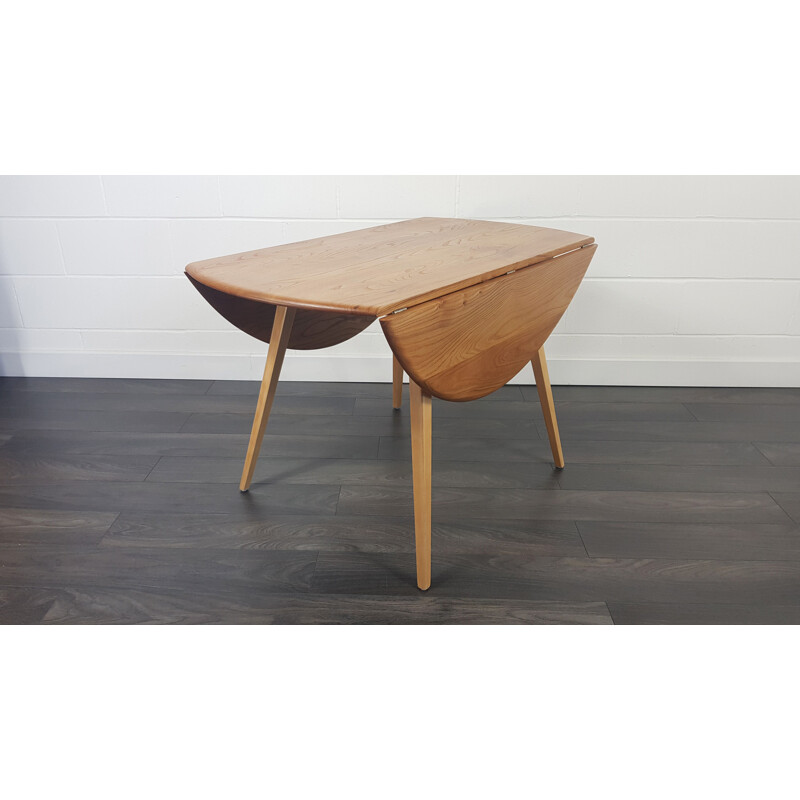 Table à manger vintage Ercol Round Drop Leaf 1960