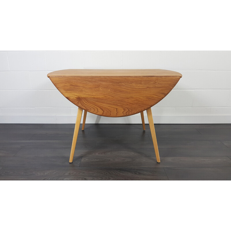 Vintage Ercol Round Drop Leaf Dining Table 1960s