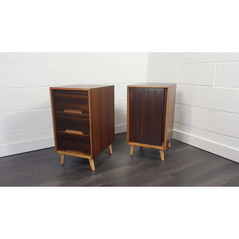 Vintage teak and walnut veneer cabinet by John and Sylvia Reid, 1950