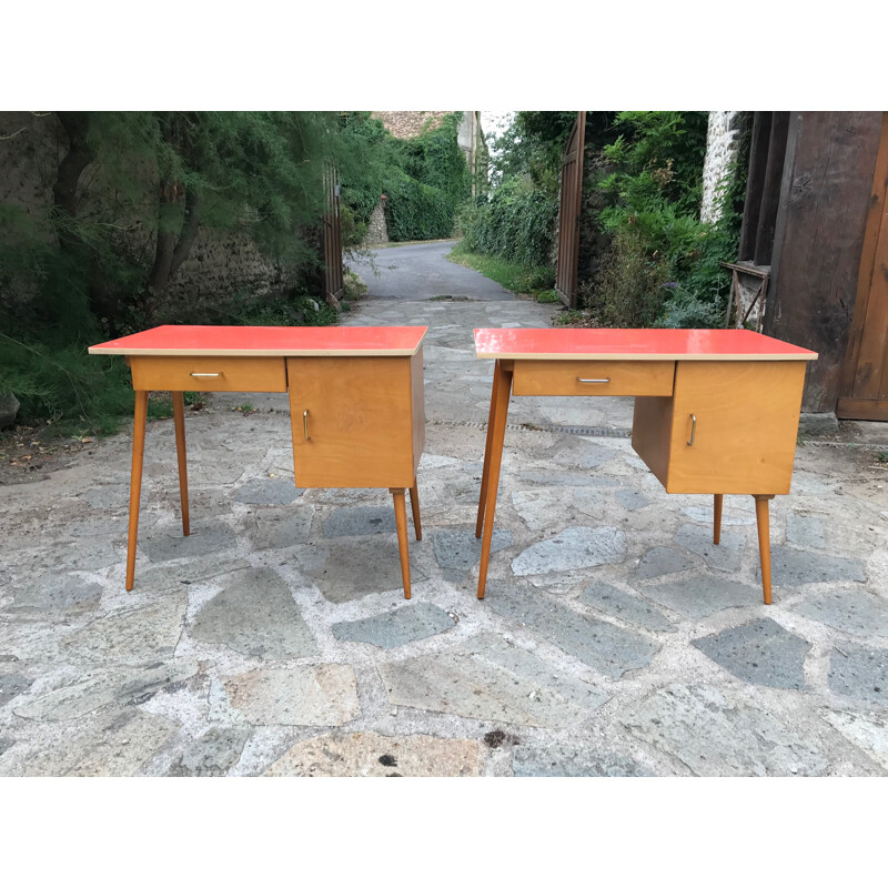 Pair of vintage Baumann desks 1950s