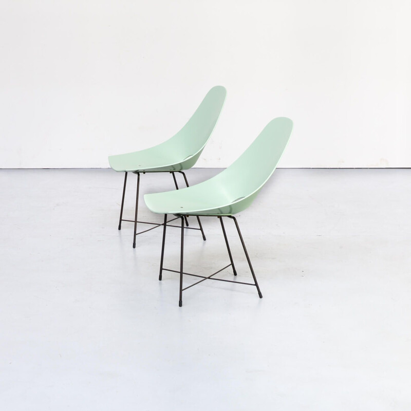 Pair of vintage Augusto Bozzi chairs for Saporiti 1950s