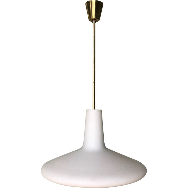 Vintage opaline suspension lamp 1950