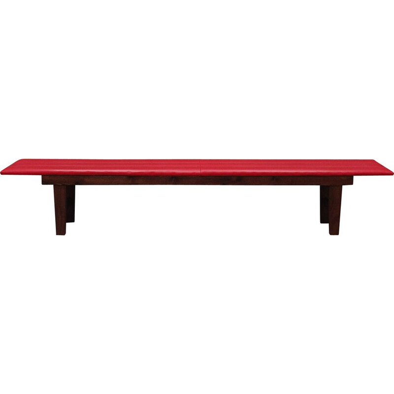 Vintage Bench red eco-leather, Danish 1990s	