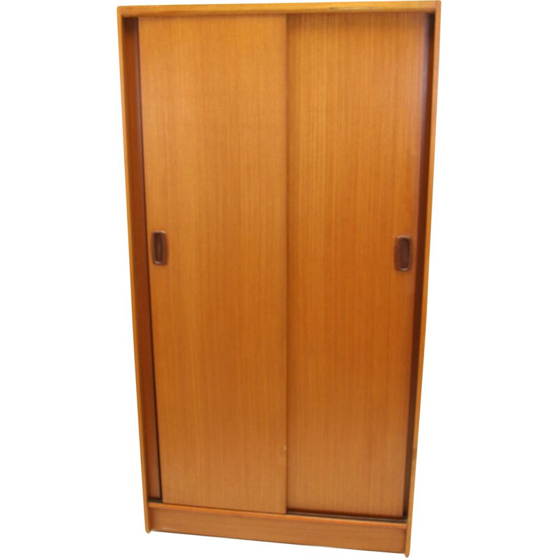 Vintage Teak Linen or Bedroom cupboard with sliding doors