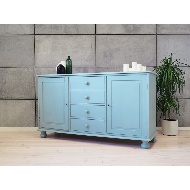 Vintage Blue pine sideboard Swedish 1990