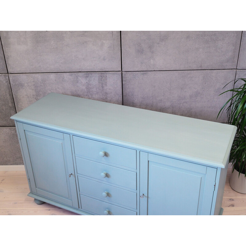 Vintage Blue pine sideboard Swedish 1990