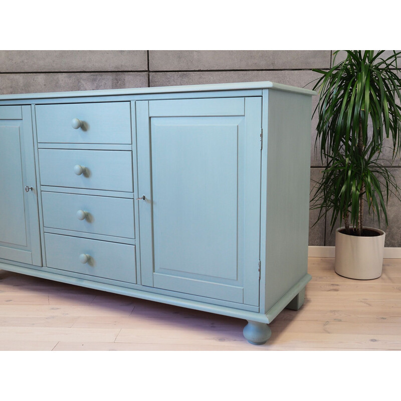 Vintage Blue pine sideboard Swedish 1990