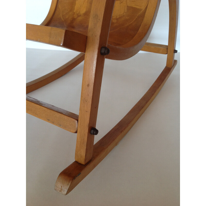 Children birch rocking chair - 1930s