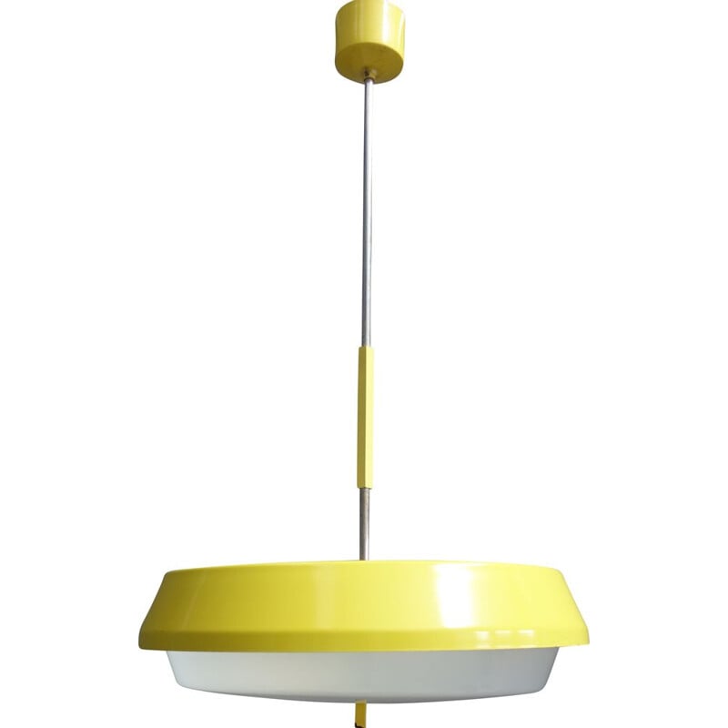 Vintage Drupol yellow pendant lamp 1970s