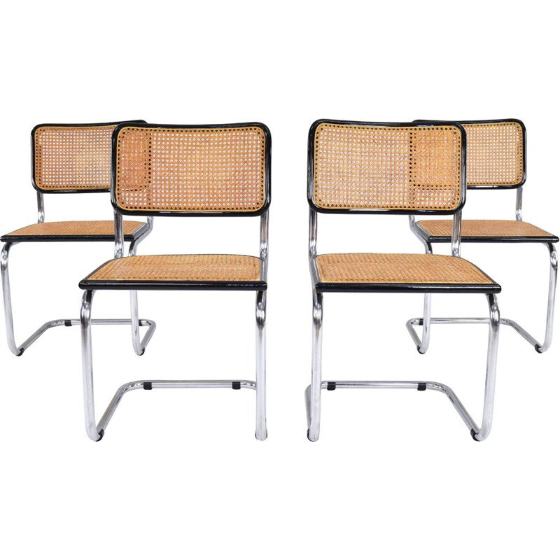 Set of 4 Mid-Century Chairs Marcel Breuer B32 Cesca Italy 1970s