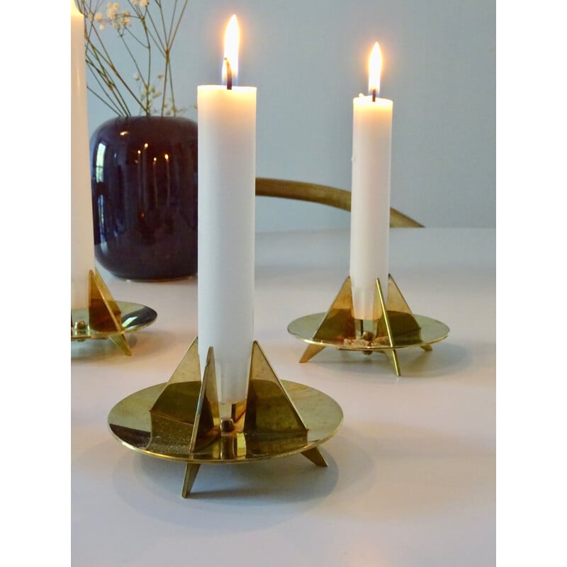Set of 4 Sculptural Candleholders N 20 by Pierre Forsell for Skultuna 1960