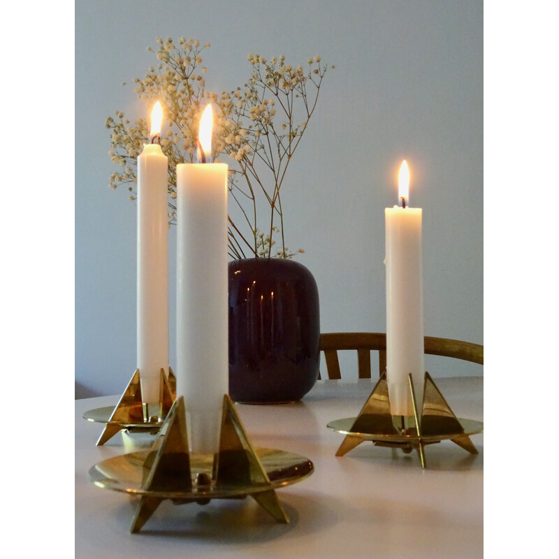 Set of 4 Sculptural Candleholders N 20 by Pierre Forsell for Skultuna 1960