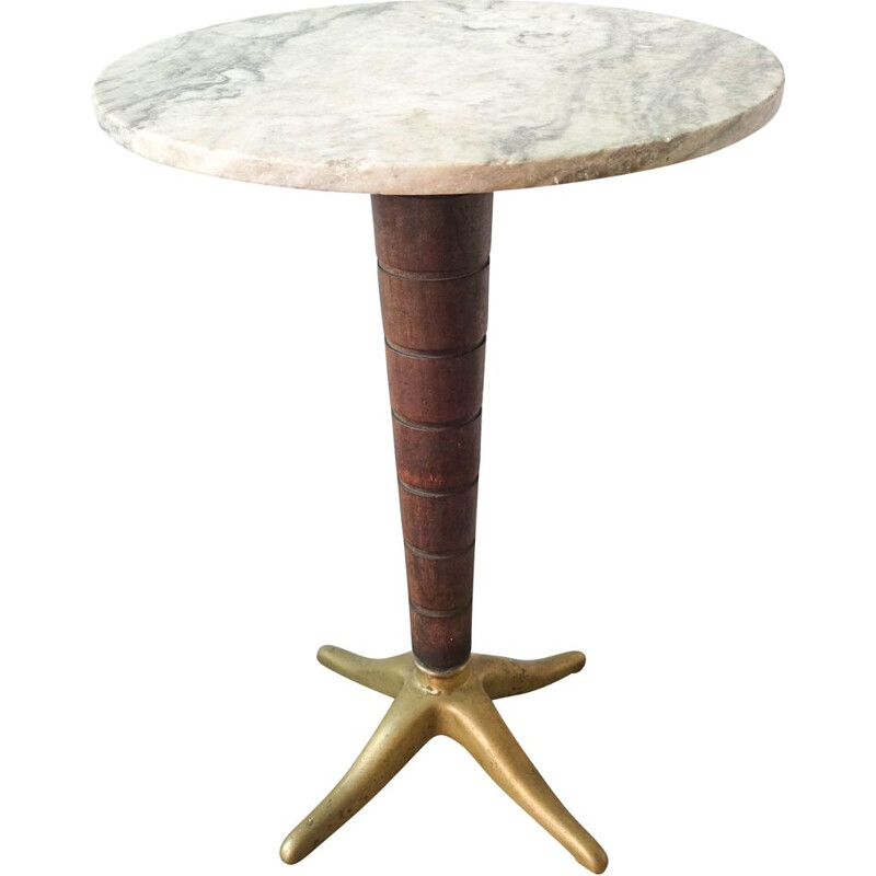 Table de bistro vintage en marbre italien 1950