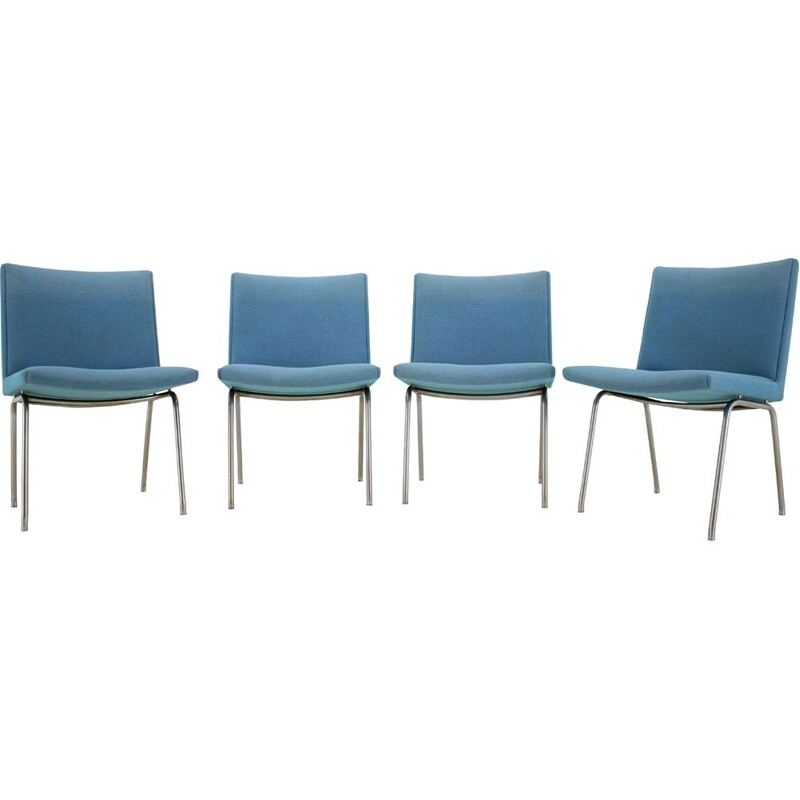 Set of 4 vintage Airport Lounge Chairs for A.P. Stolen, Hans J. Wegner 1960s