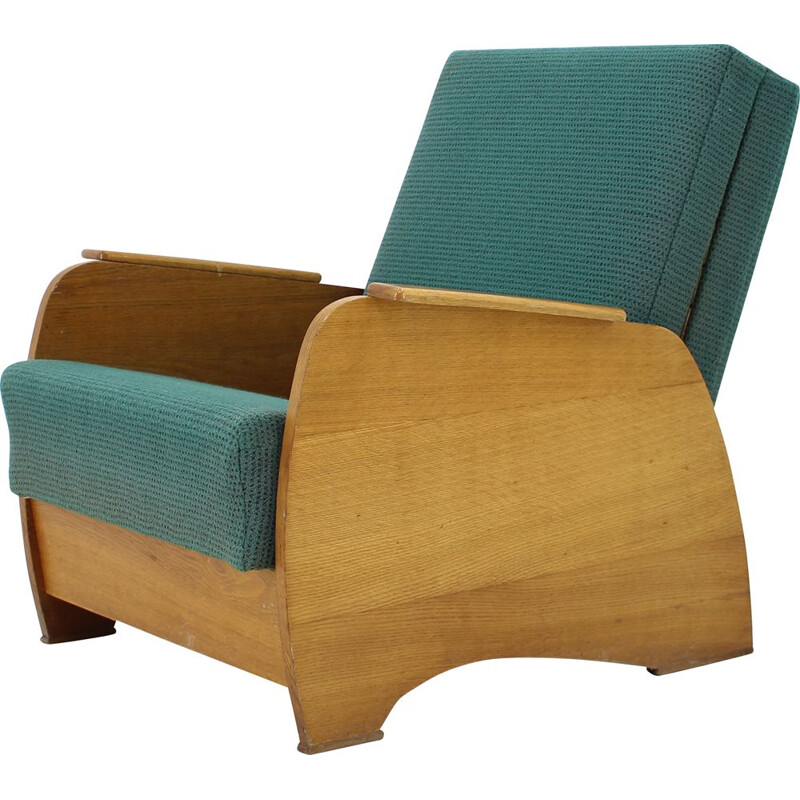 Vintage Armchair convertible to Daybed, Czechoslovakia 1960s