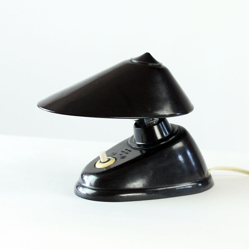 Vintage Brown Bakelite Lamp by Bauhaus for ESC Zukov 1930s