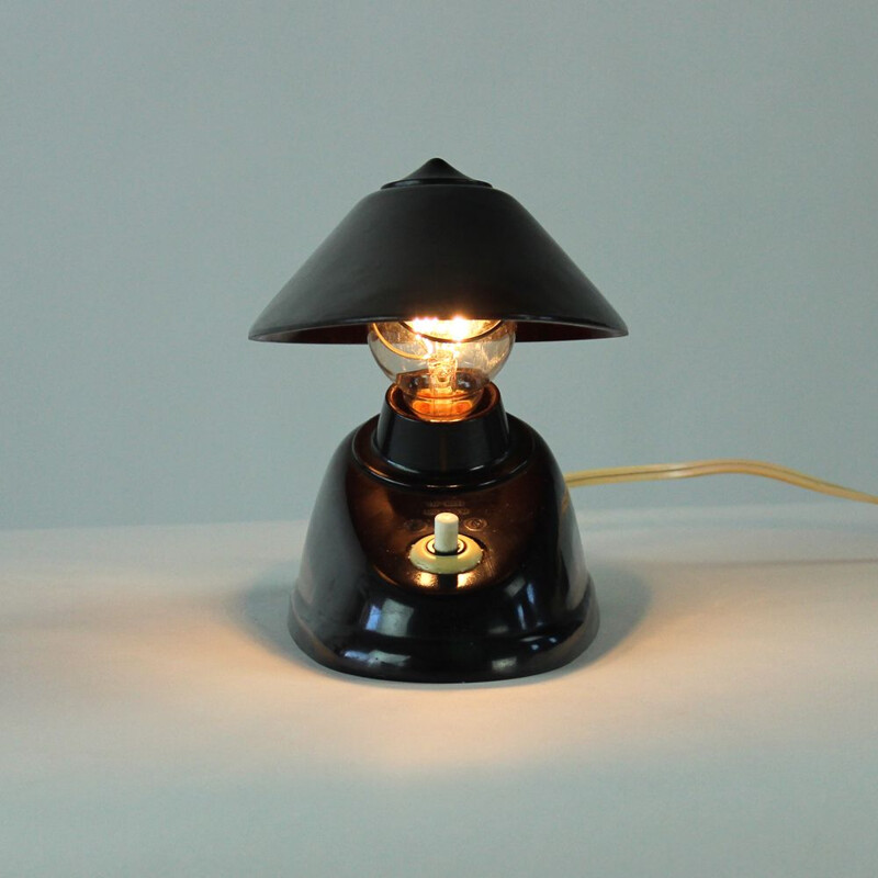 Vintage Brown Bakelite Lamp by Bauhaus for ESC Zukov 1930s