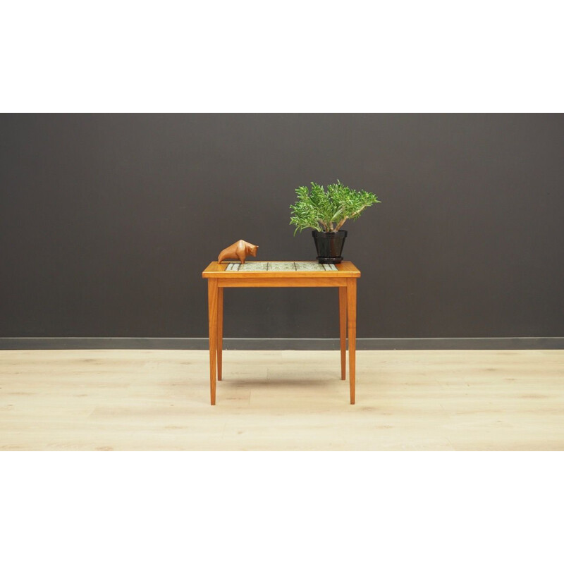 Vintage coffee table in teak and ceramic Denmark 1970s