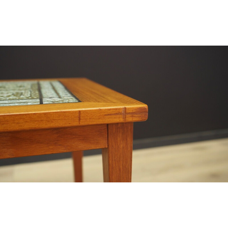 Vintage coffee table in teak and ceramic Denmark 1970s