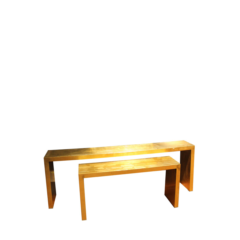 Vintage Gilt wood console Italy 1970s