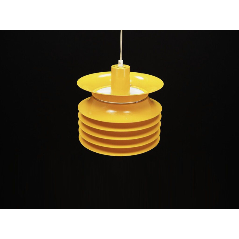 Vintage pendant lamp in yellow plastic scandinavian 1970s