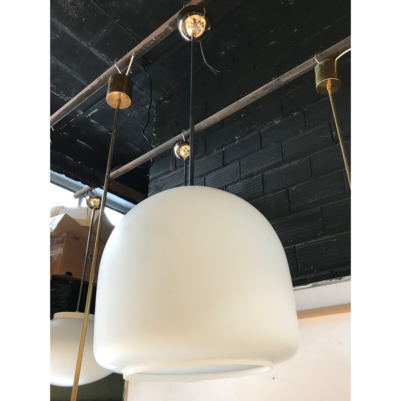 Suspension vintage cloche en opaline