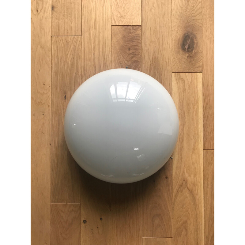 Vintage metal and plastic round ceiling light