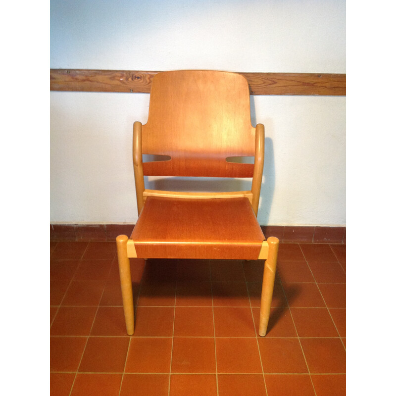 Scandinavian chair in teak and beech, Gunnar EKLOF - 1950s