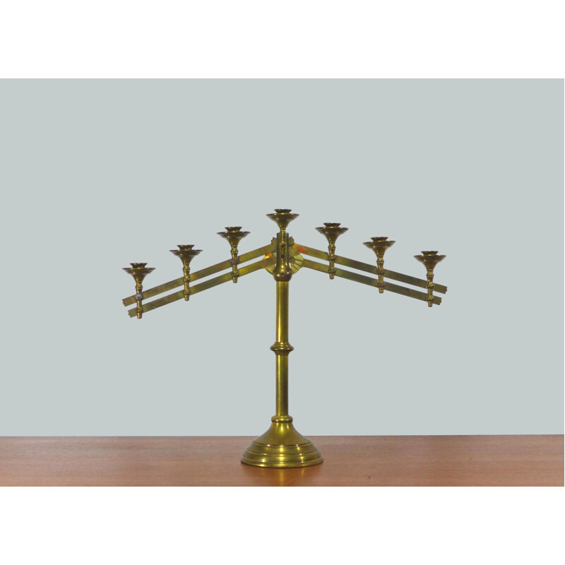 Vintage church candelabrum in gilded brass