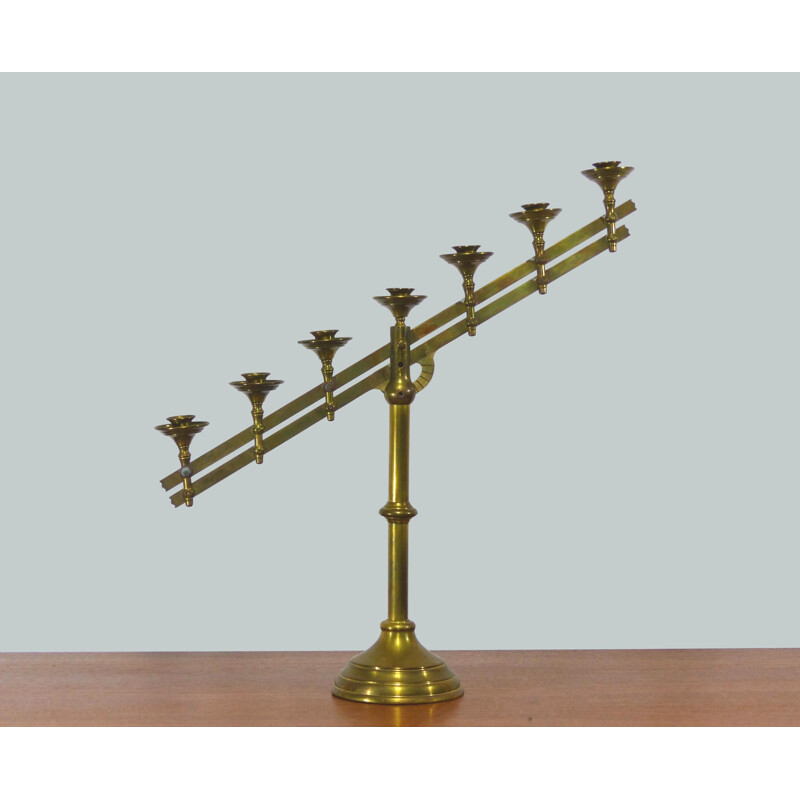 Vintage church candelabrum in gilded brass