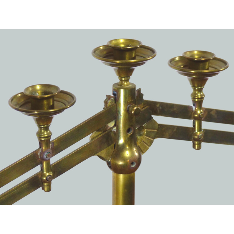 Vintage church candelabrum in gilded brass