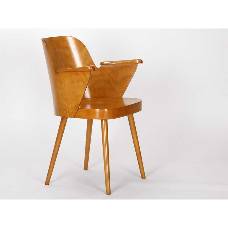 Mid-century Ton Czech armchair, Oswald HAEDTL - 1955 