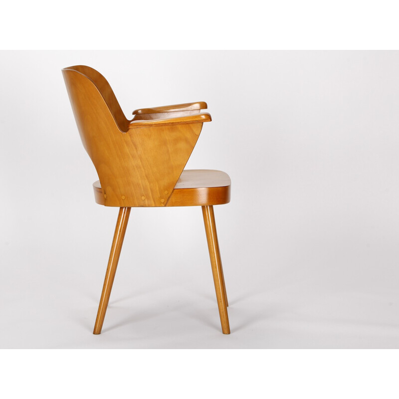 Mid-century Ton Czech armchair, Oswald HAEDTL - 1955 