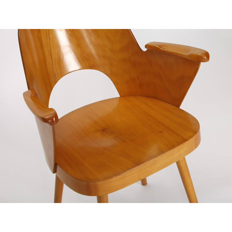 Chaise à bras vintage tchèque Ton, Oswald HAERDTL - 1955