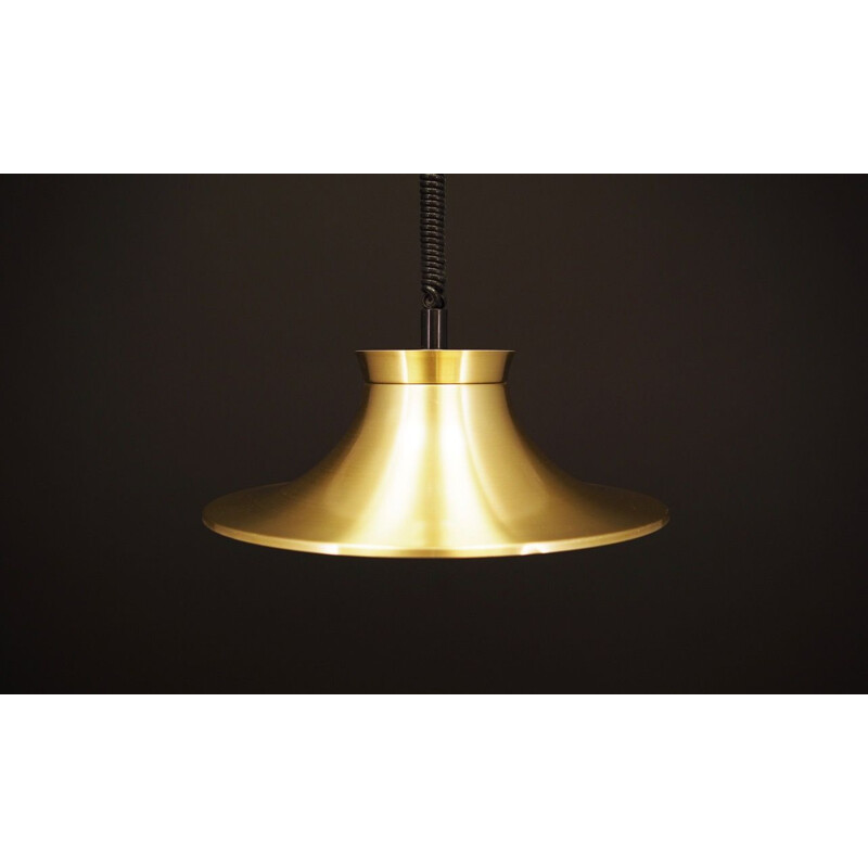 Vintage danish gold metal pendant lamp 1960	