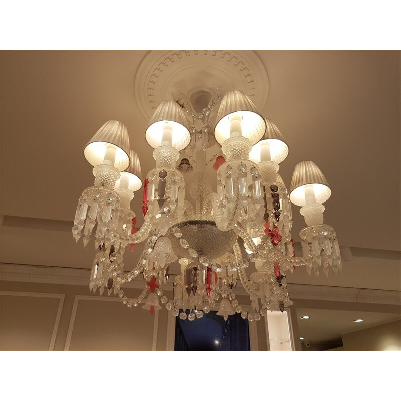 Vintage Baccarat set zenith chandelier 12 arms by Philippe Starck