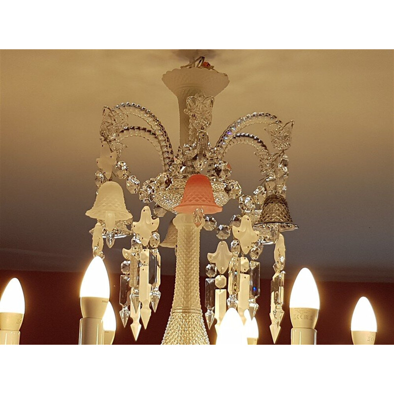 Vintage Baccarat set zenith chandelier 12 arms by Philippe Starck