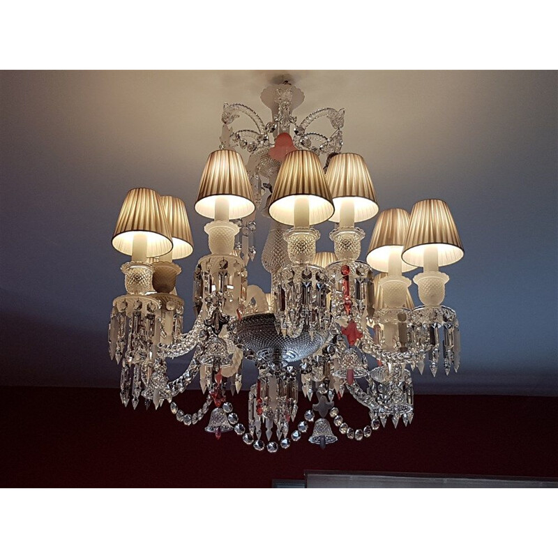 Vintage Baccarat set zenith chandelier 12 arms by Philippe Starck