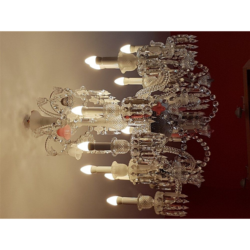 Vintage Baccarat set zenith chandelier 12 arms by Philippe Starck
