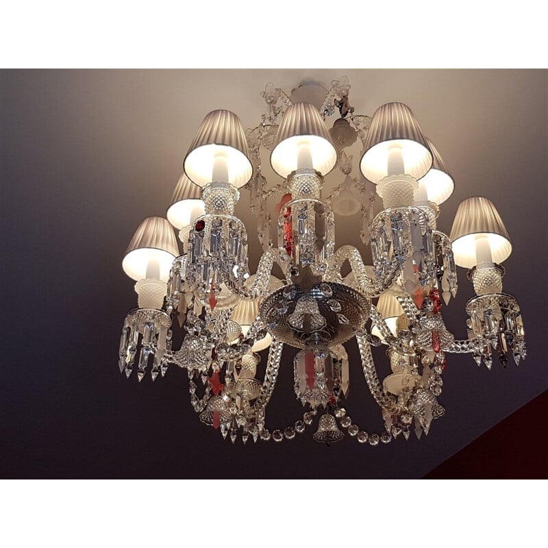 Vintage Baccarat set zenith chandelier 12 arms by Philippe Starck