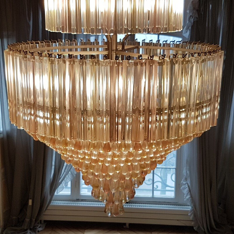 Vintage chandelier in Murano Glass from Maison Veronese Paris, 1970