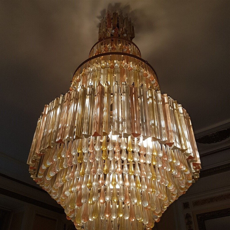 Vintage chandelier in Murano Glass from Maison Veronese Paris, 1970