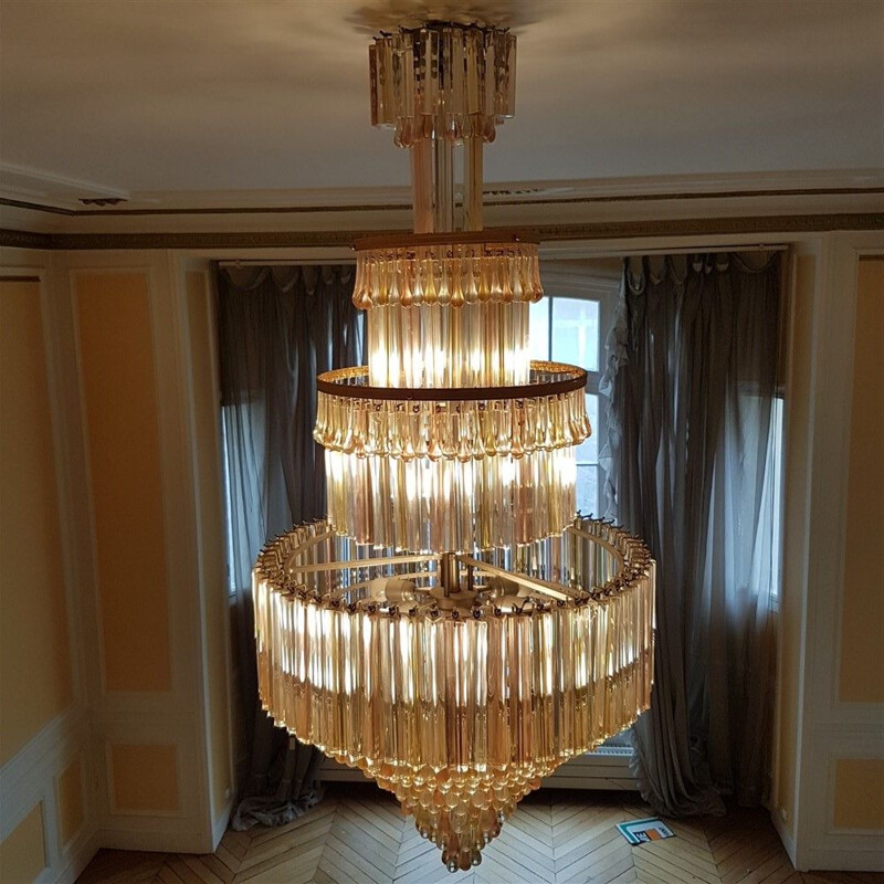 Vintage chandelier in Murano Glass from Maison Veronese Paris, 1970