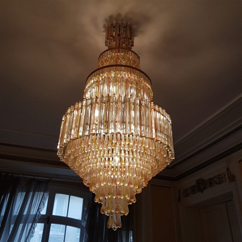 Vintage chandelier in Murano Glass from Maison Veronese Paris, 1970