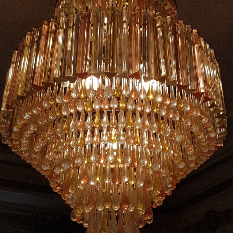 Vintage chandelier in Murano Glass from Maison Veronese Paris, 1970