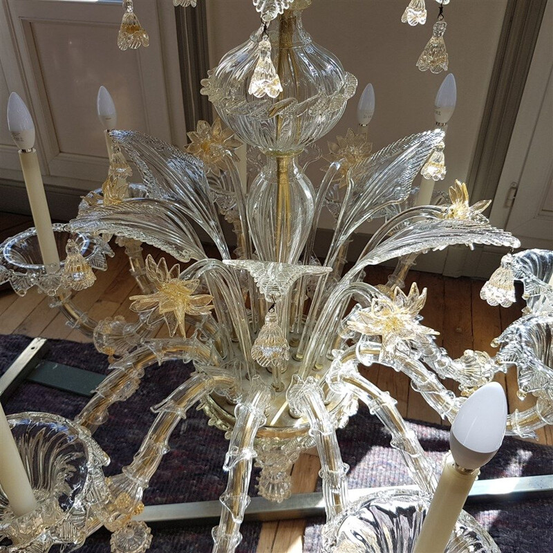 Vintage chandelier Rezzonico Murano 1970