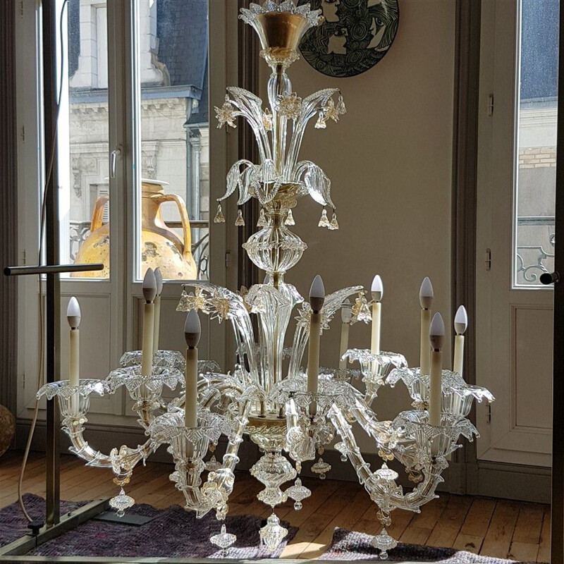 Vintage chandelier Rezzonico Murano 1970