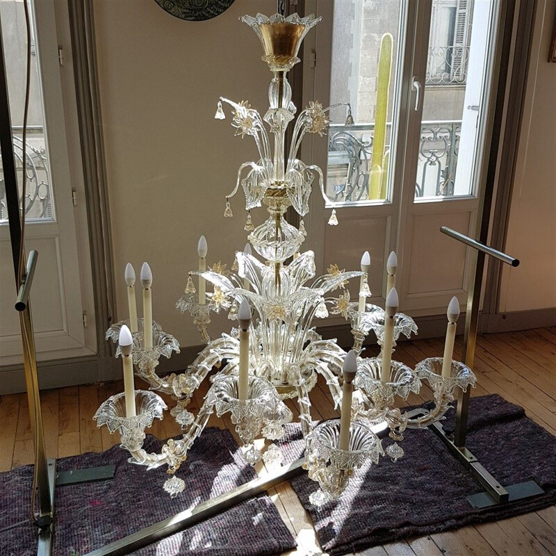 Vintage chandelier Rezzonico Murano 1970