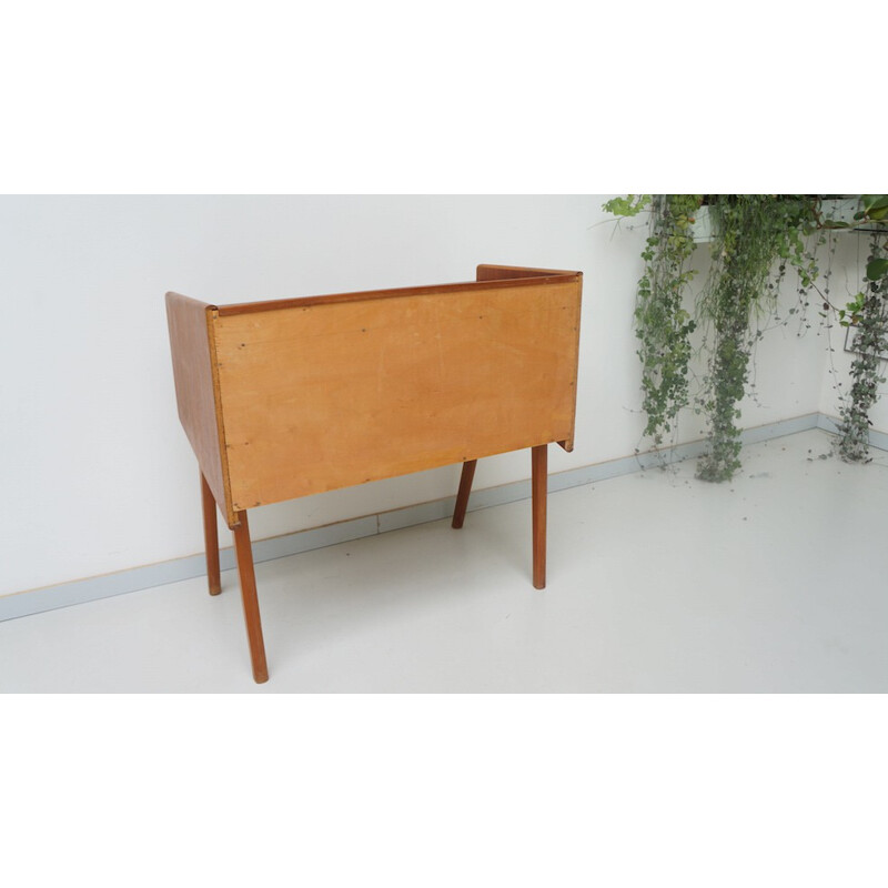 Small sideboard with a magazine holder in plastic strings - 1950s 